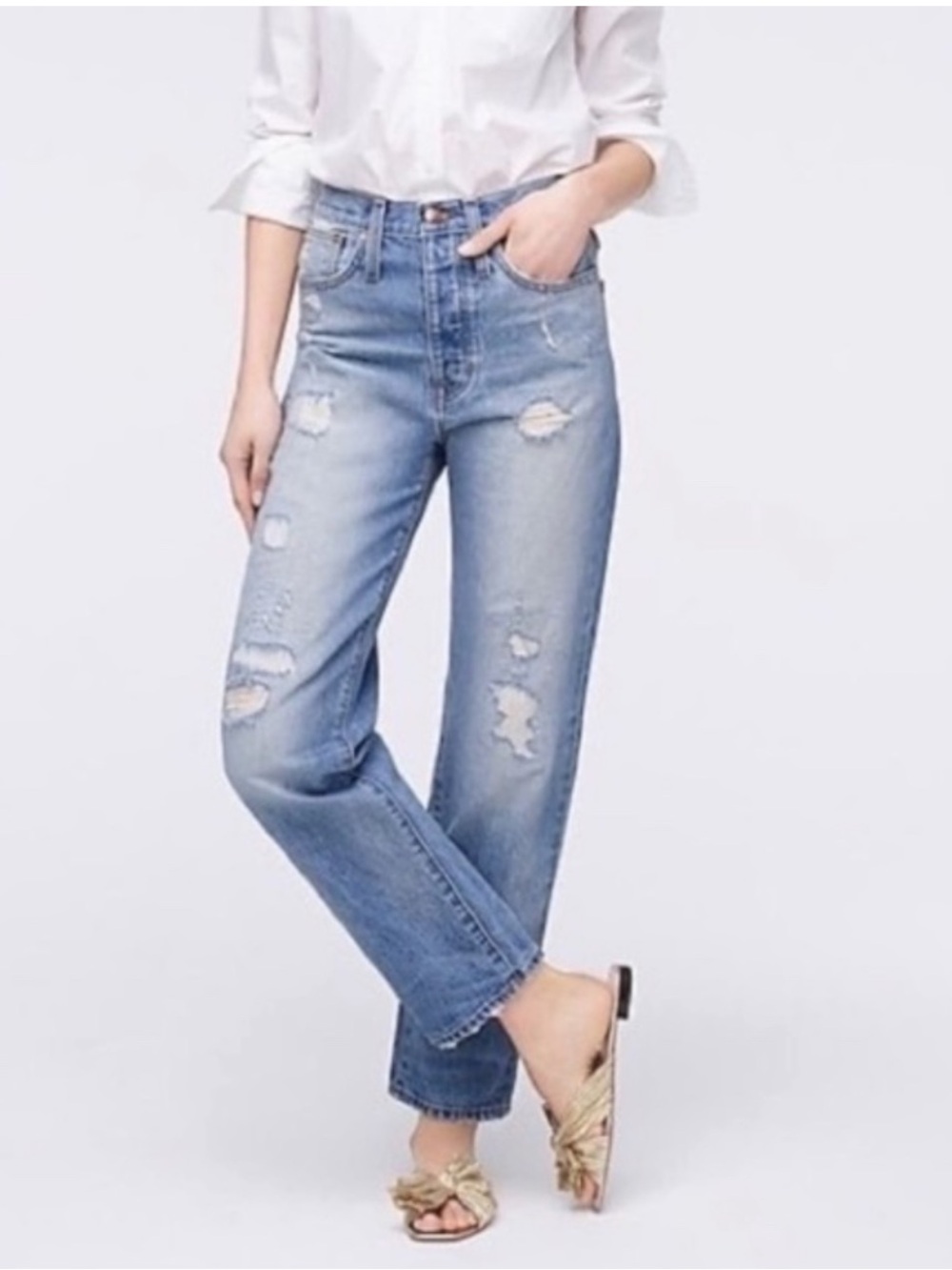 J. Crew Point Sur distressed loose straight jean - Overthrow Wash